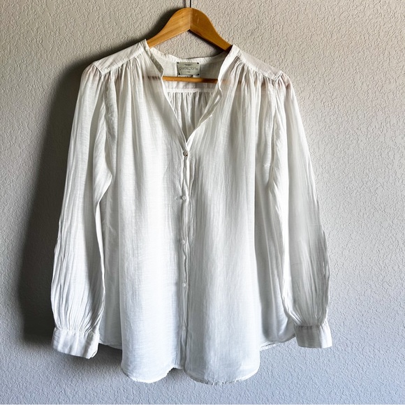 Giada Forte Tops Giada Forte Sheer Voile Peasant Blouse Silk